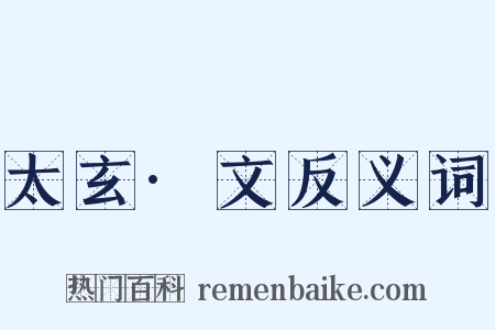 太玄·文反义词是什么意思的图片